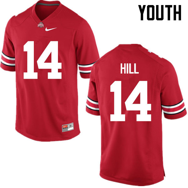 Ohio State Buckeyes KJ Hill Youth #14 Red Game Stitched College Football Jersey